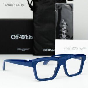 Off-White Women Eyeglasses Blue Square OERJ07H STYLE 7H 4500 NEW AUTHENTIC